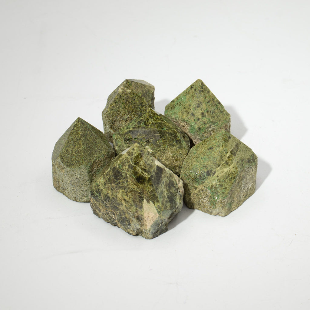 Epidote A Grade Gemstone Top Polished Points Set of 5 to 6 Pieces