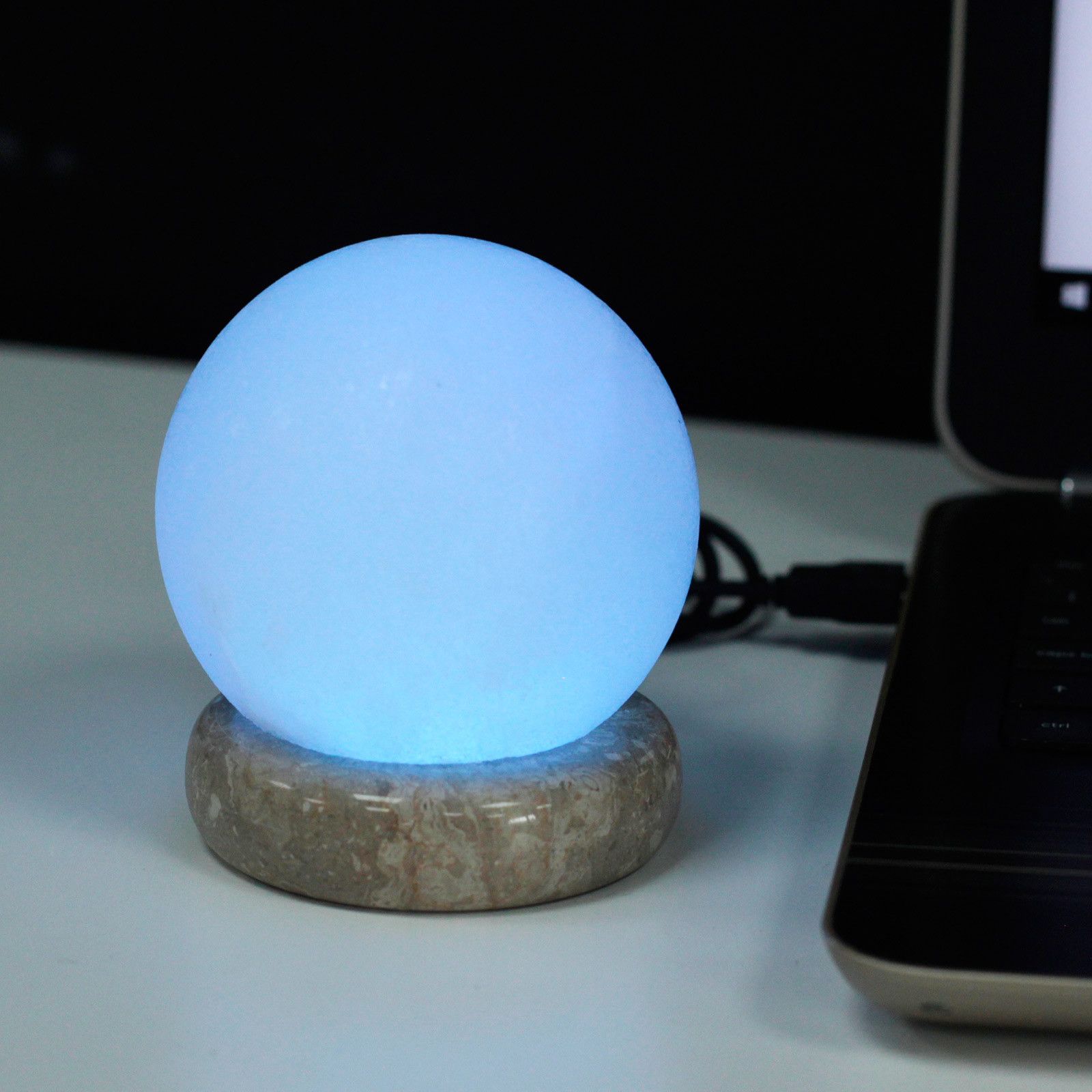 Quality USB Ball White Salt Lamp 9 cm for Home Decor Use