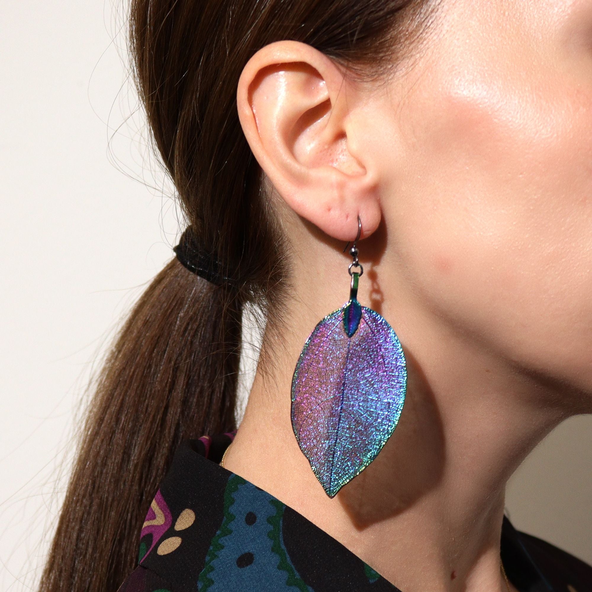 Bravery Leaf Earrings in Multicoloured Nature Inspired Design