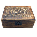 Medium Wooden Keepsake Box with Om Design for Treasured Memories