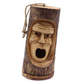 Tree Trunk Face Bird House Grumpy Old Man for Your Outdoor Space