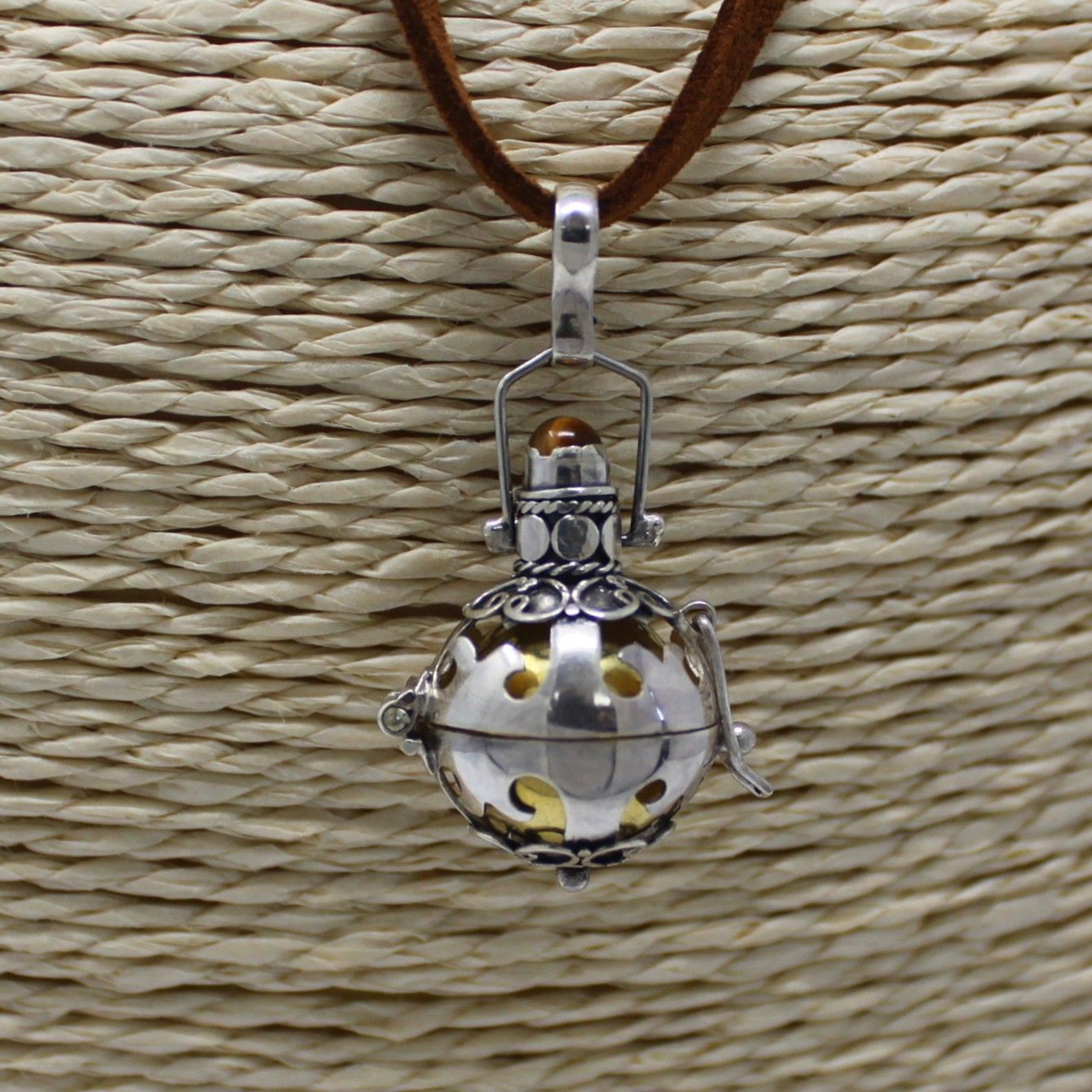 Silver Angel Bell Protection 16mm for Good Fortune and Blessings
