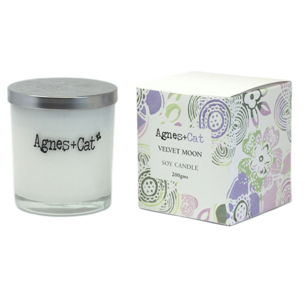 Agnes + Cat Velvet Moon Votive Candle for Relaxing Evening Ambience