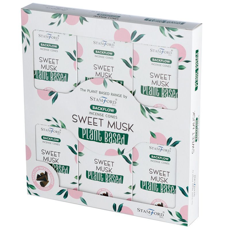 Plant Based Backflow Incense Cones with Sweet Musk Aroma Bliss