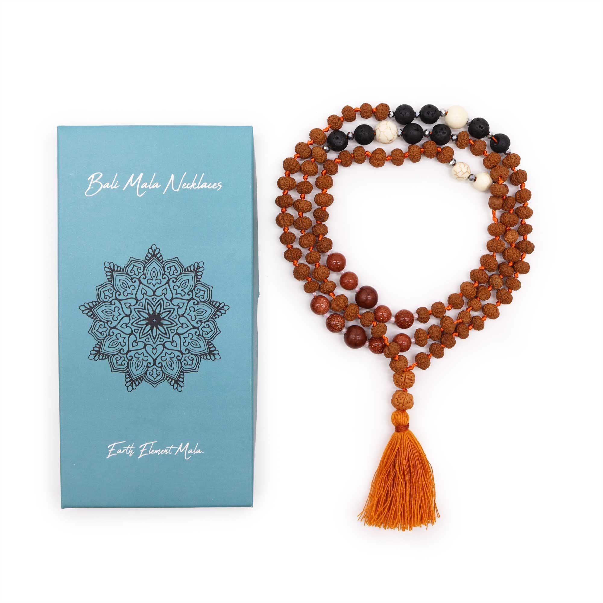 Bali Mala Necklace Earth Element for Grounding and Balance Energy