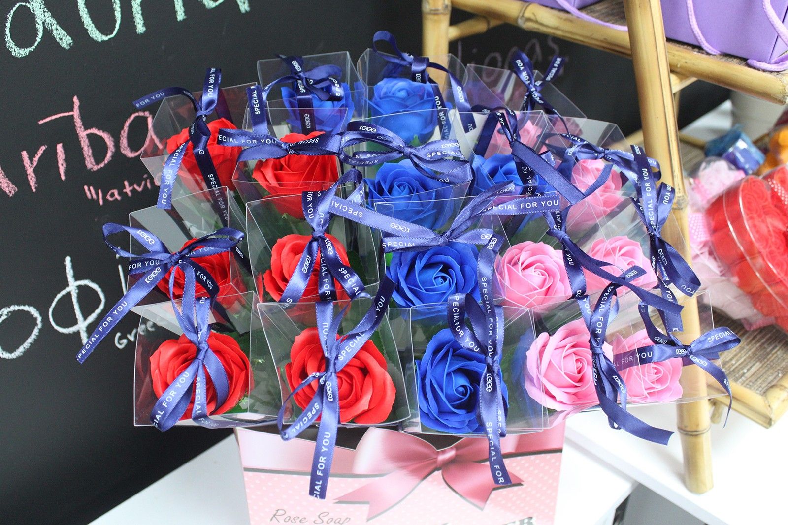 Single Blue Rose Luxury Soap Flower for Elegant Bathing
