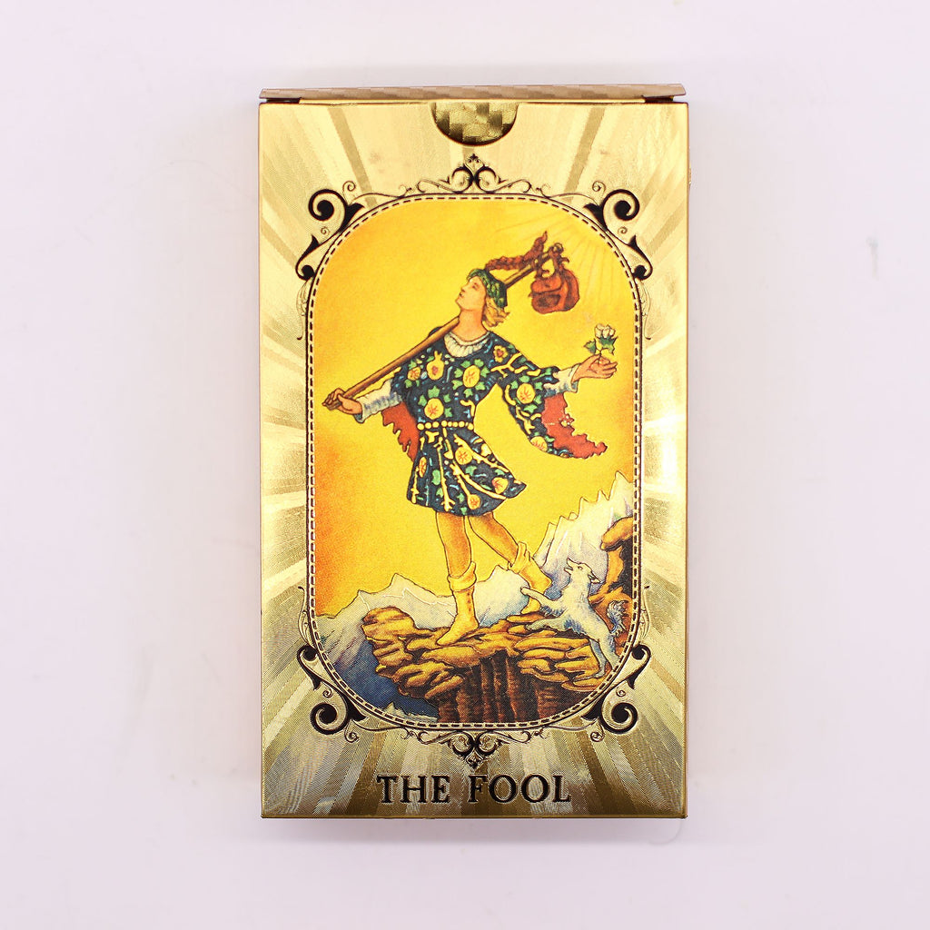 Blue and Gold Foil Tarot Card Set with All Seeing Eye and Booklet