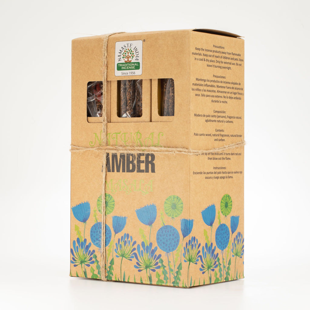 Natural Botanical Masala Incense Sticks with Amber Aroma for Calm