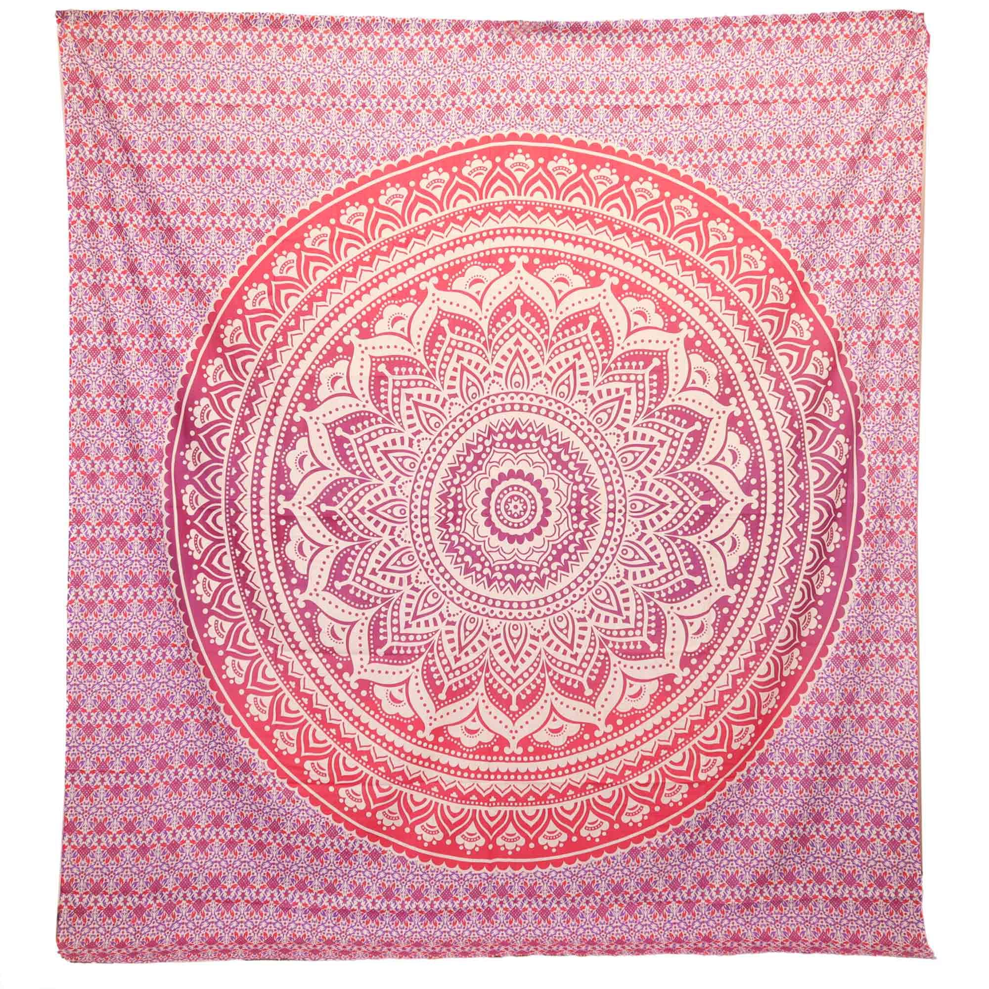 Umrao Mandala Purple Wall Hanging and Beach Spread for Decor