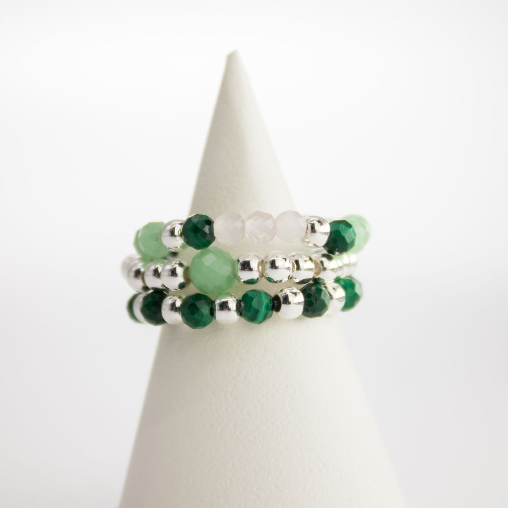 Nymph Spirit Gemstone Ring Set with Nature Inspired Design