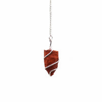 Raw Gemstone Pendulum - Red Jasper