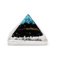 Small Orgonite Pyramid 25mm Gemchips and Copper (assorted colours/designs)
