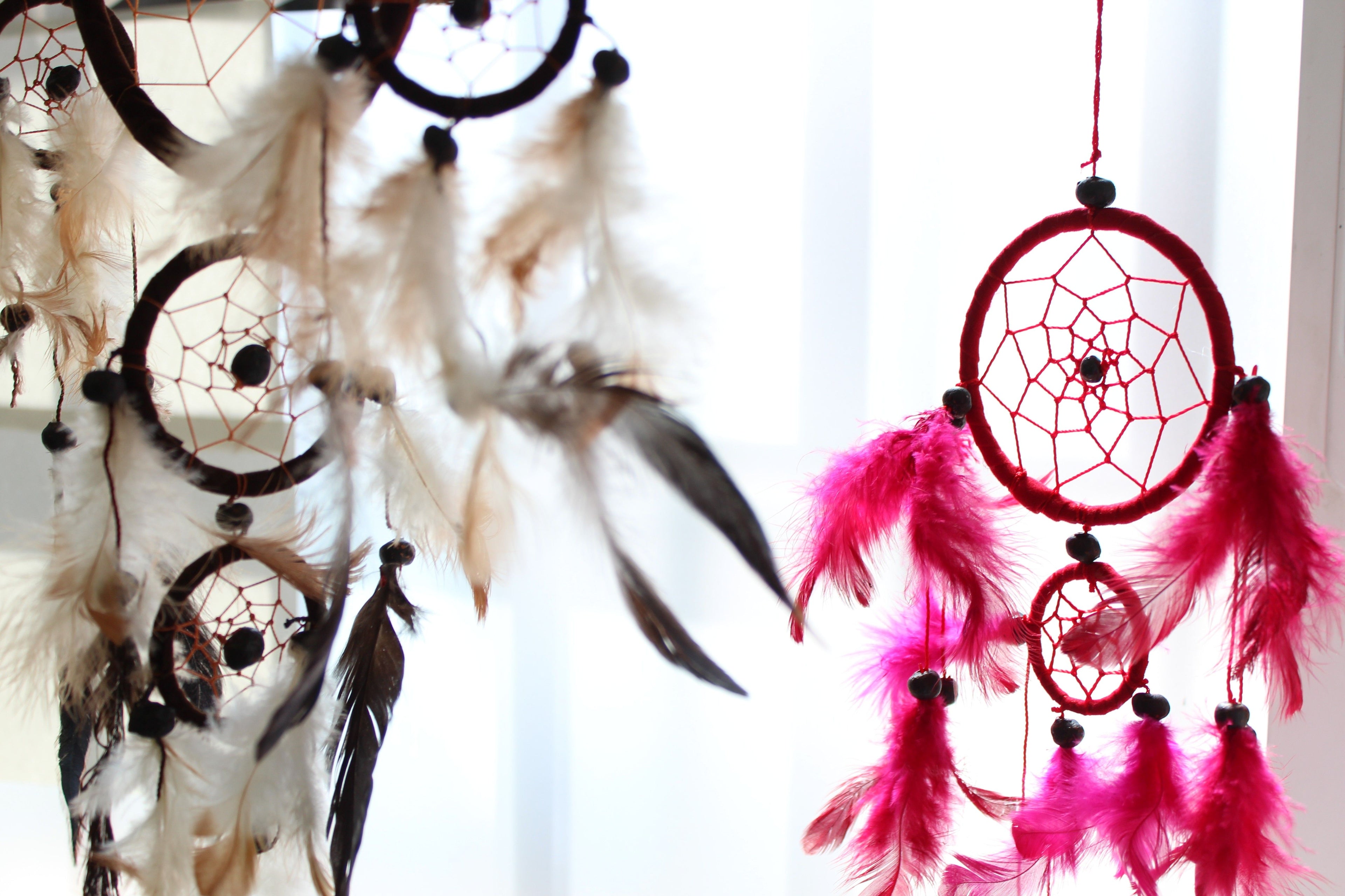 Bali Dreamcatchers Small Round Turquoise Pink Purple Design Decor