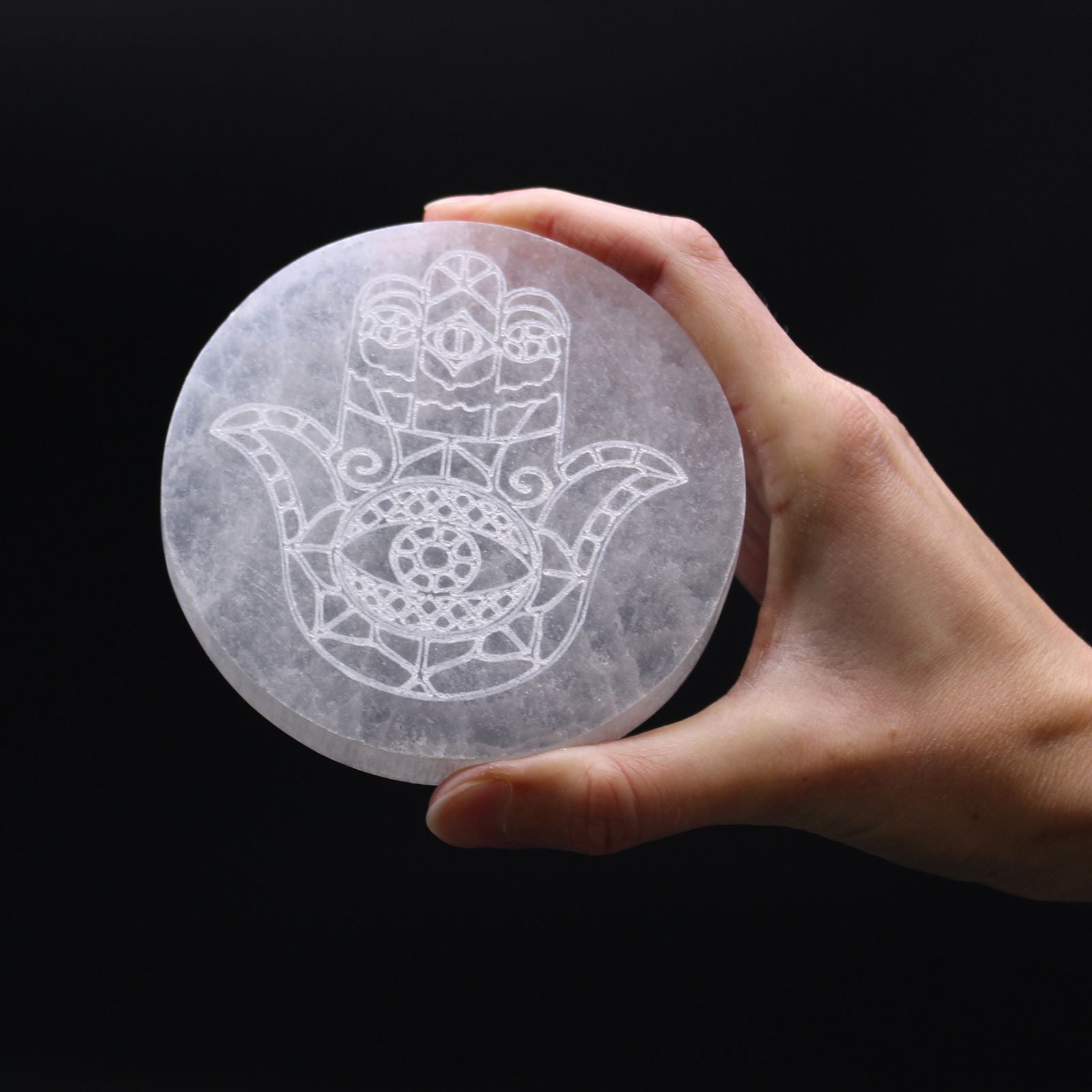 Medium Hamsa Charging Plate 10cm for Crystal Charging Decor