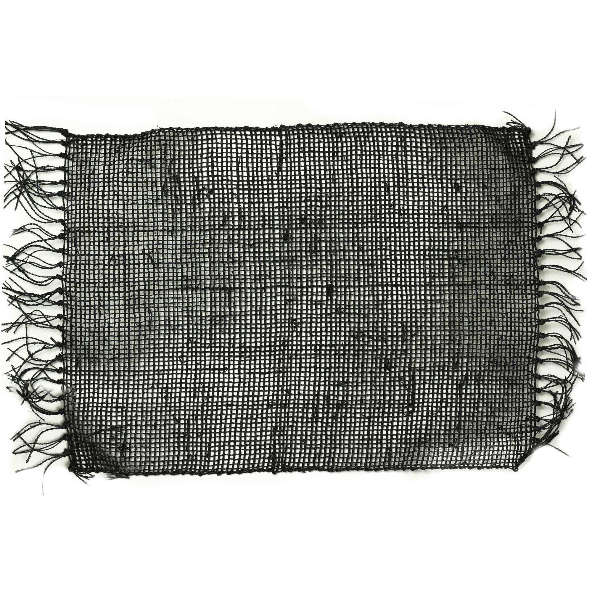 Seagrass Fringe Natural Placemat in Black for Modern Dining