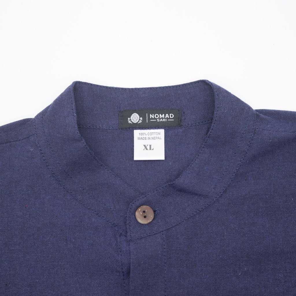 Nomad Sari Kathmandu Shirt in Indigo with Unique Pocket Detail