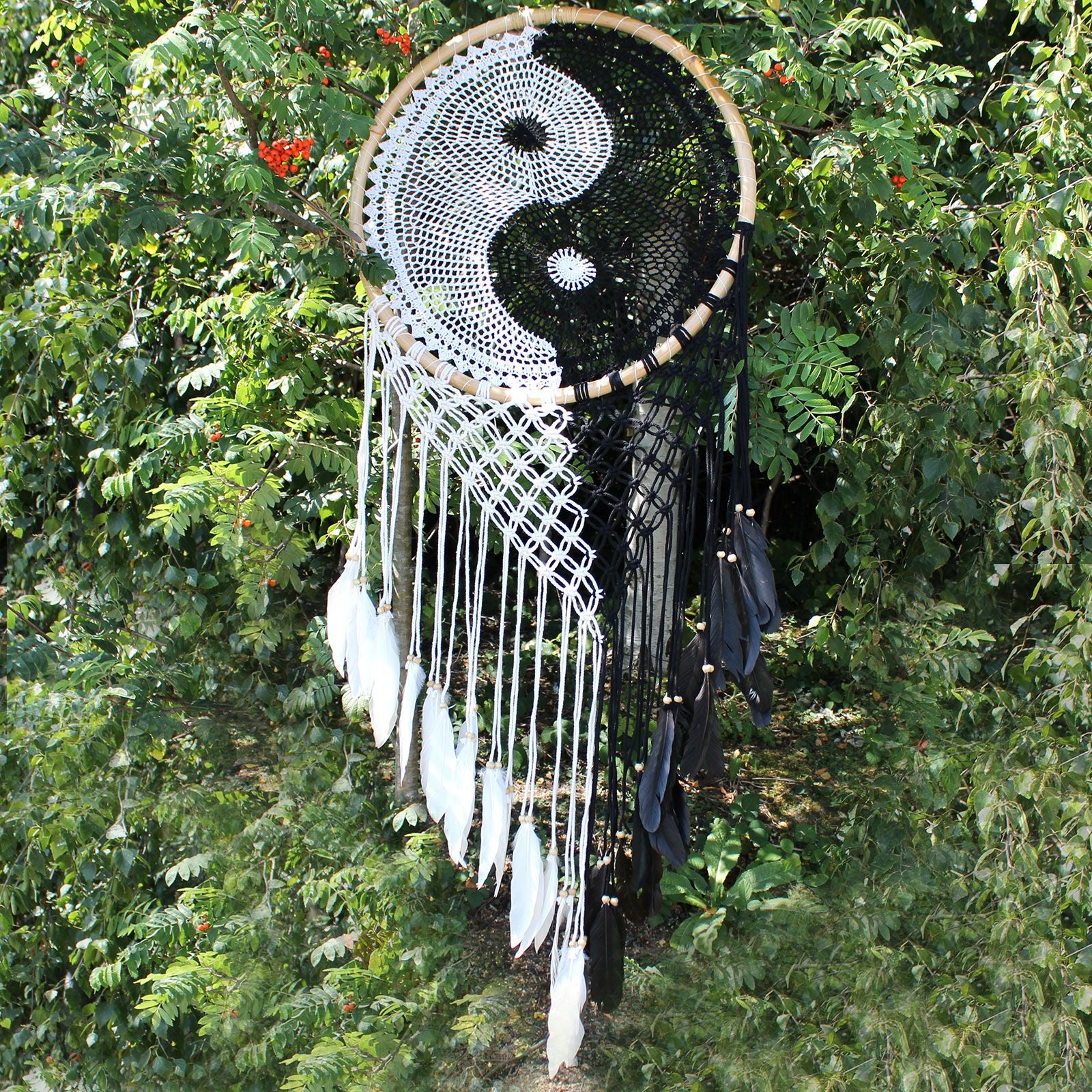 Bali Dream Catchers Extra Large Ying Yang 50cm for Home Decor