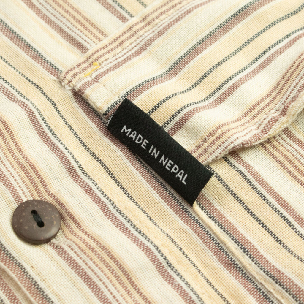 Nomad Sari Grandad Shirt in Brown Beige for Effortless Style XL