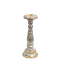 Small White Gold Candle Stand for Vintage Home Decor Display
