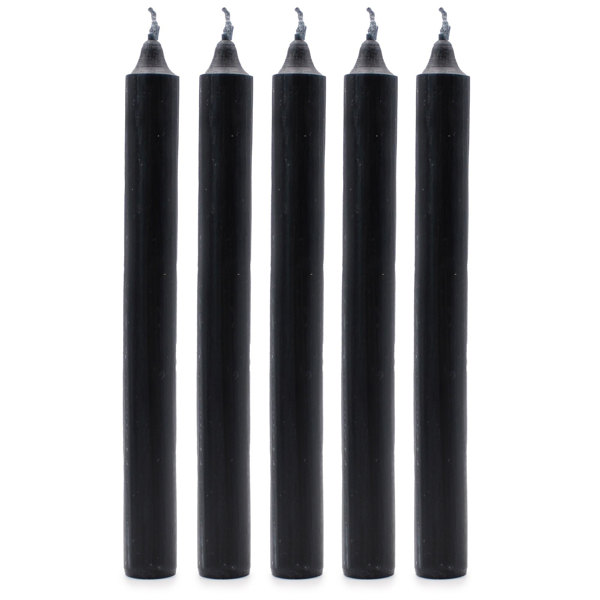 Solid Colour Dinner Candle Set of 21 Rustic Black Candles
