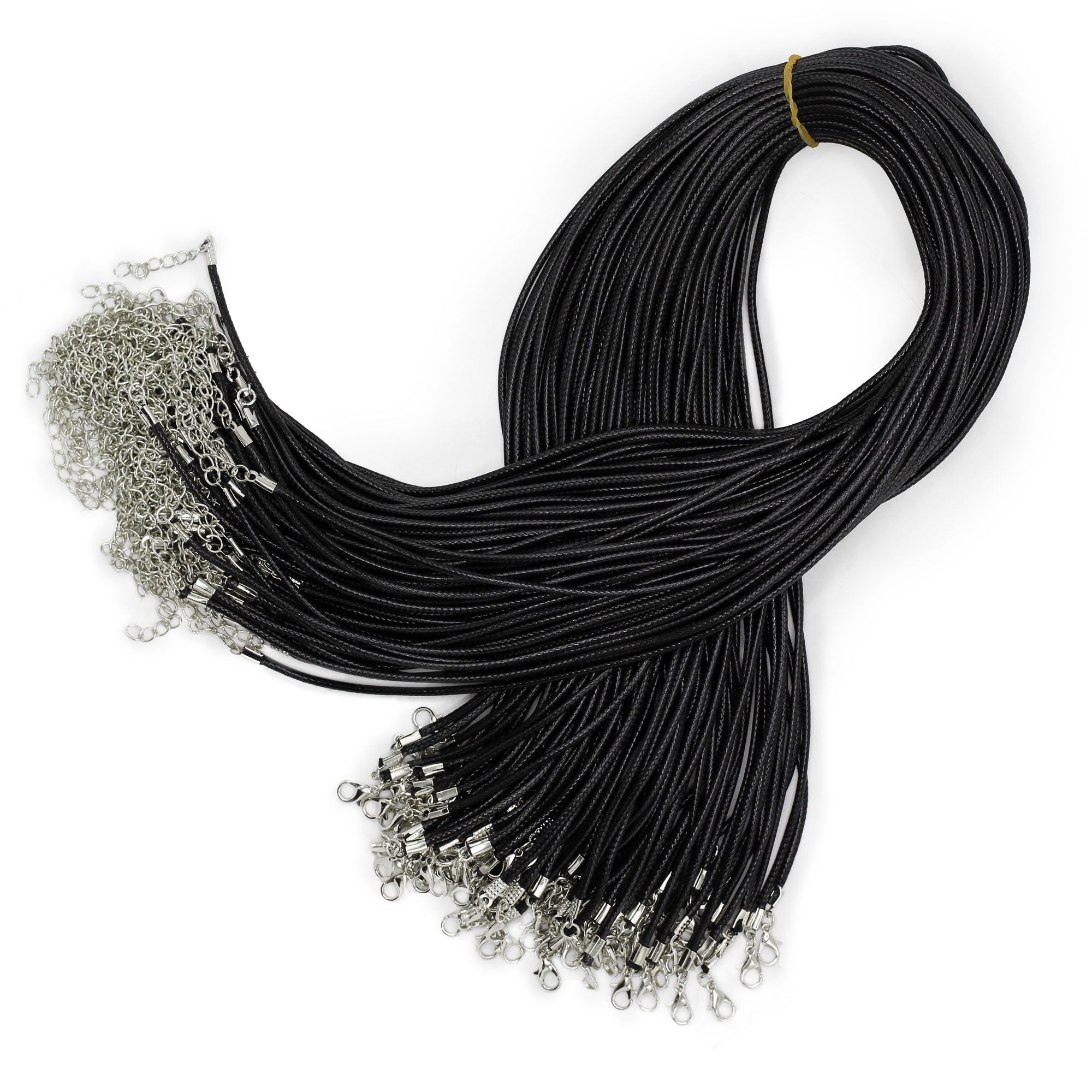 Elegant Black Waxed Pendant Cord 2mm x 55cm for Jewellery Making
