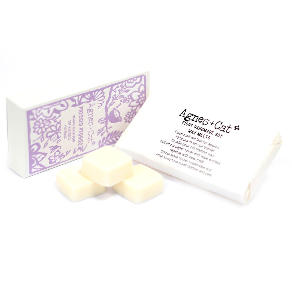 Agnes + Cat Box of 8 Wax Melts Pressed Peonies Scented Melts