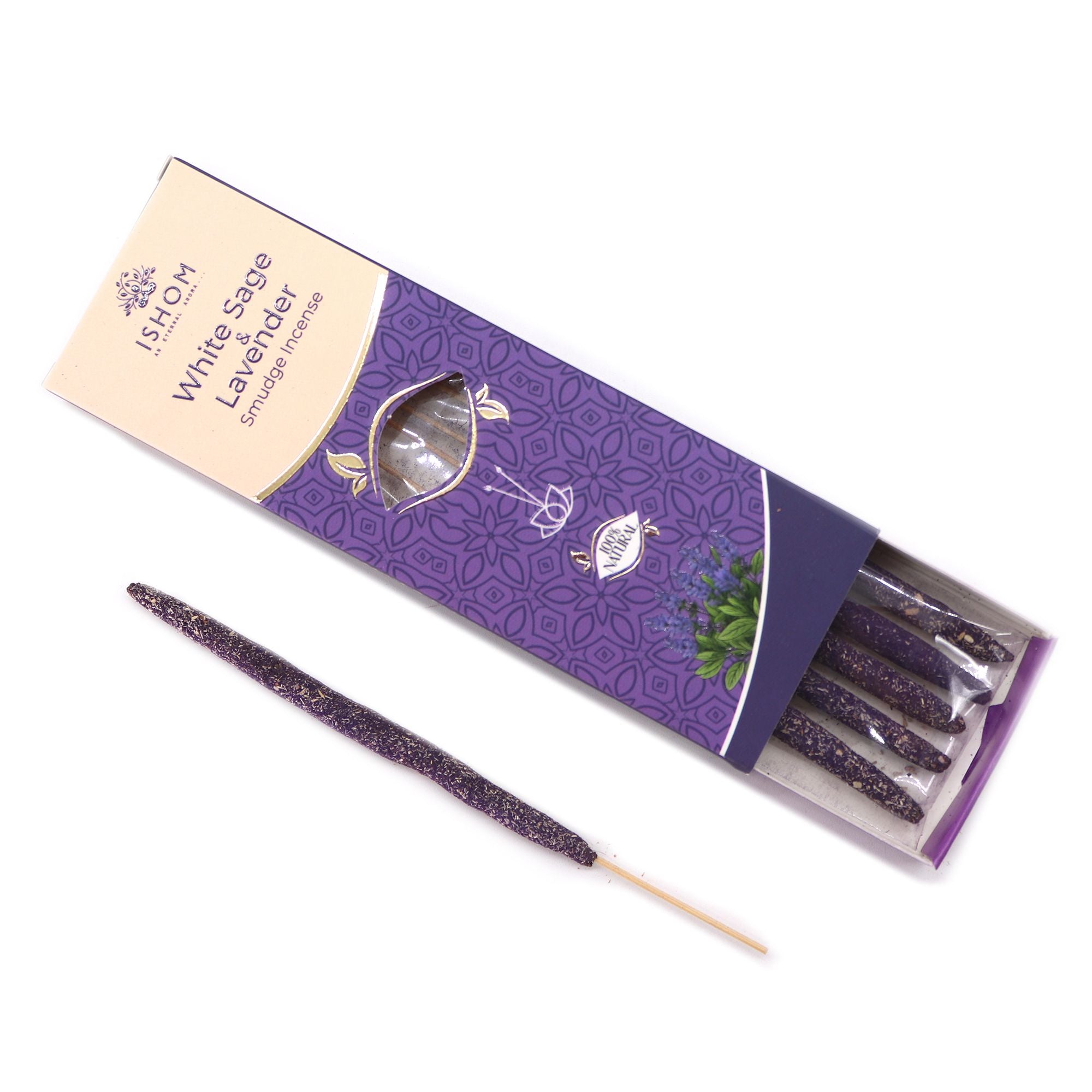 Ishom Smudge Incense with White Sage & Lavender for Cleansing