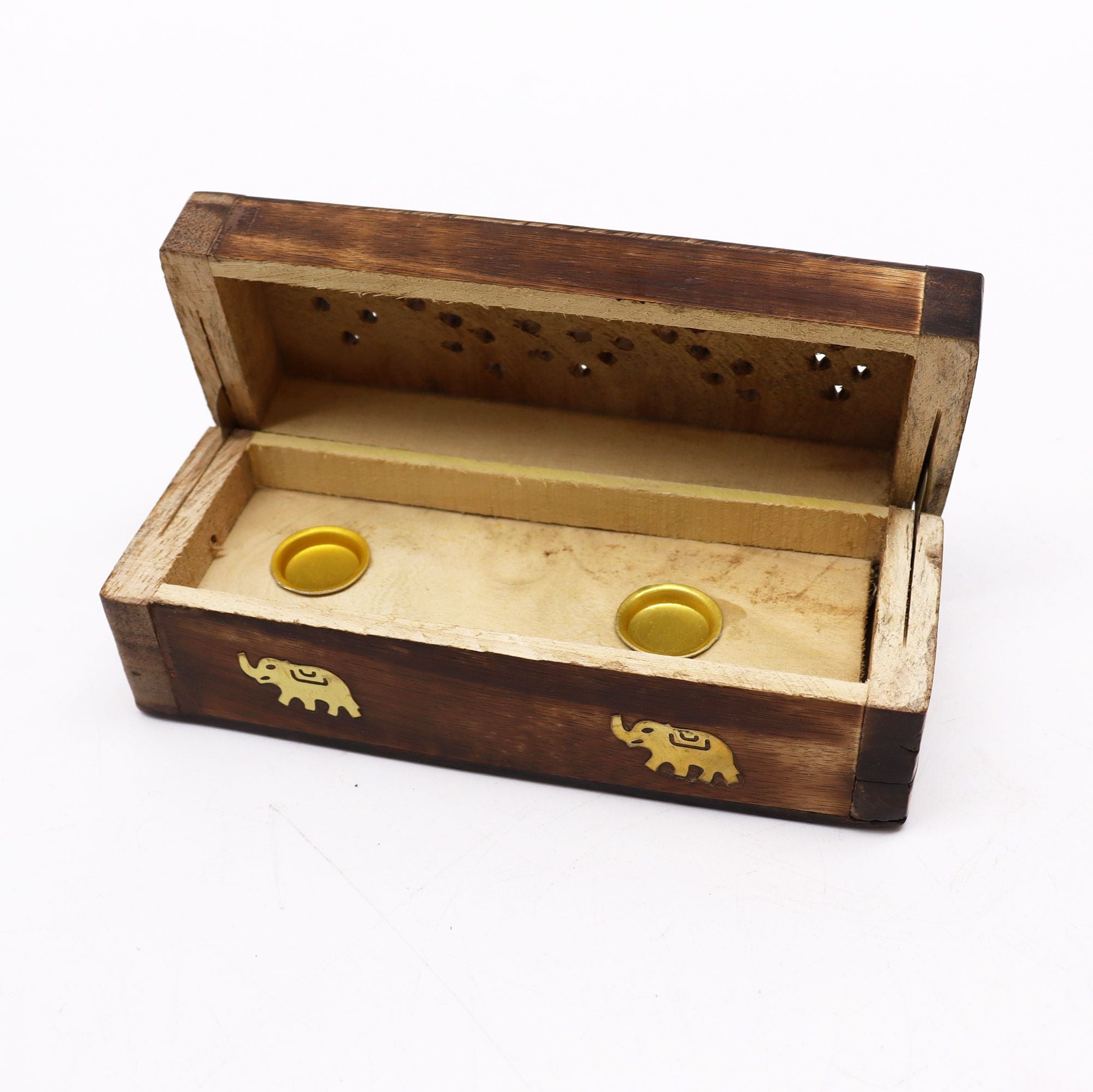 Beautiful Mango Wood Incense Cone Smoke Box Holder 6 Inch Design