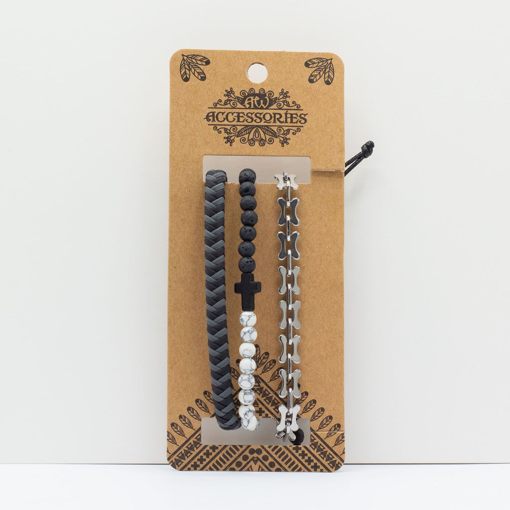 Mens Premium Bracelet Sets City Slicker Blacks for Modern Style
