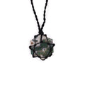 Moss Agate Laced Gemstone Hexagon Pendant with Unique Design