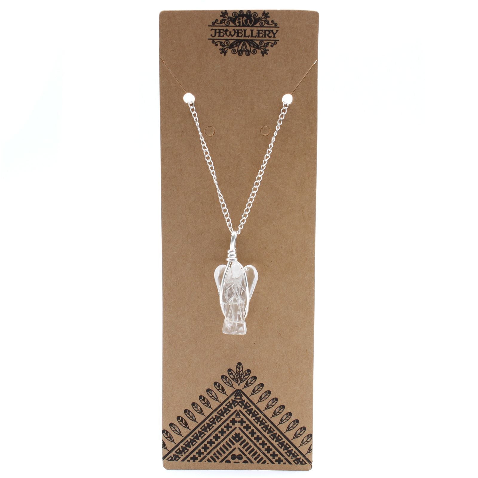 Gemstone Guardian Angel Pendant with Rock Quartz Design