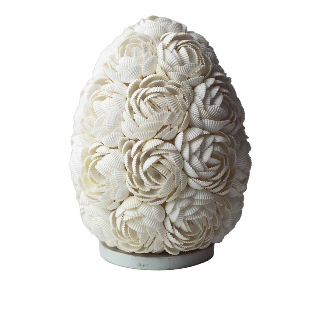 Boho Sea Shell Lamp Rose Oval 20cm Unique Artisan Home Decor