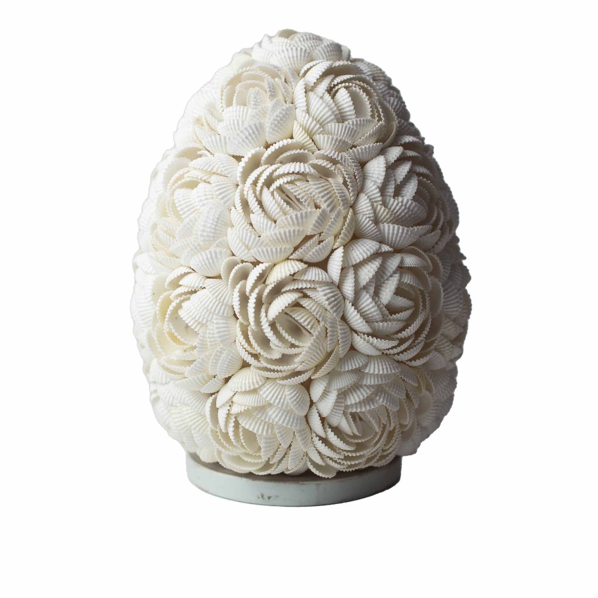 Boho Sea Shell Lamp Rose Oval 20cm Unique Artisan Home Decor