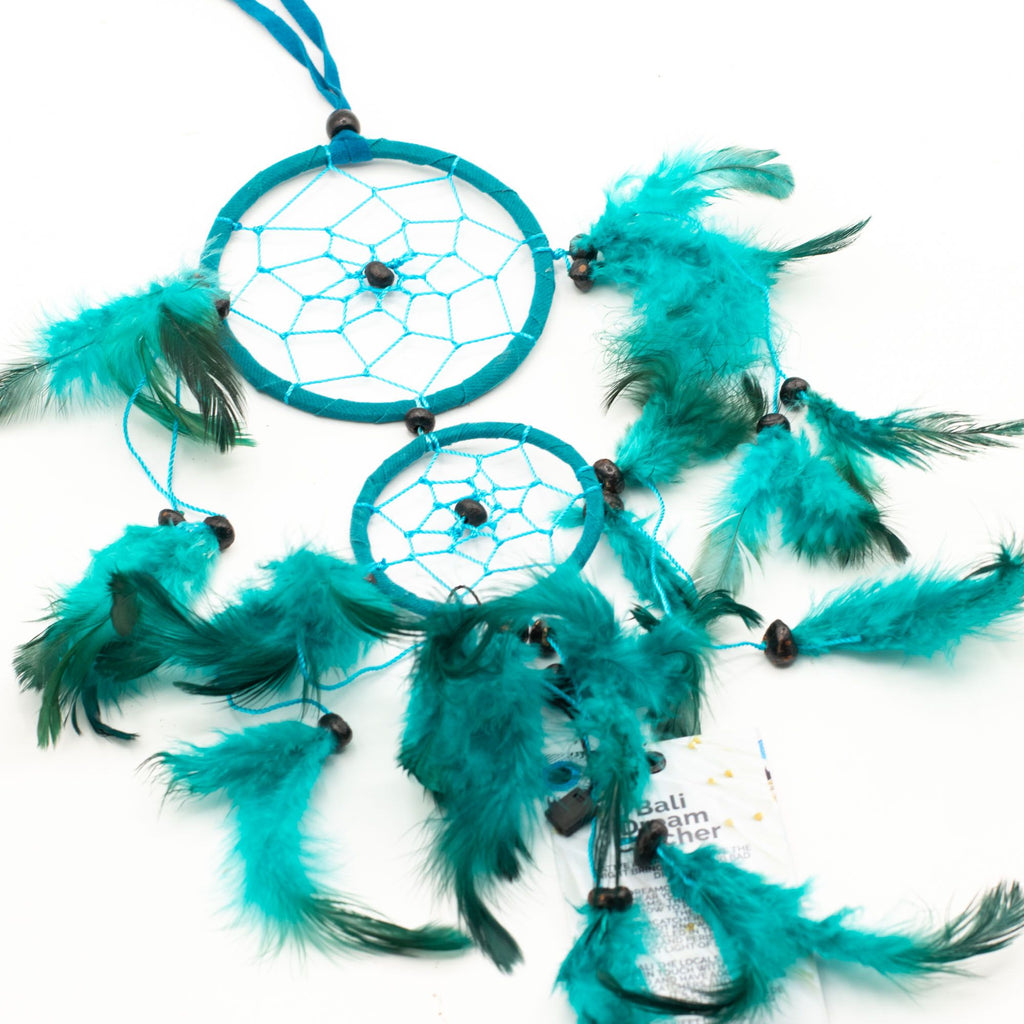 Bali Dreamcatchers Medium Round Turquoise Pink Purple Design