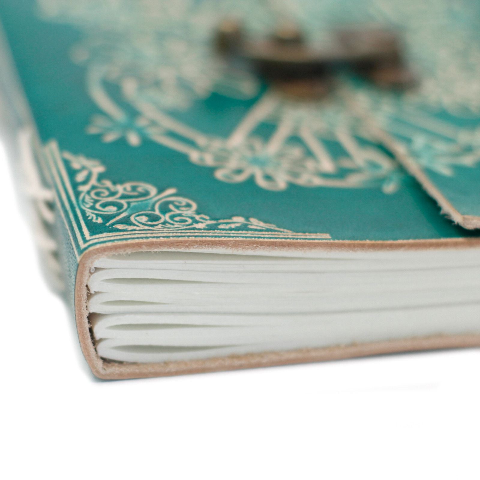 Leather Green Peace Notebook with Lock for Creative Writing