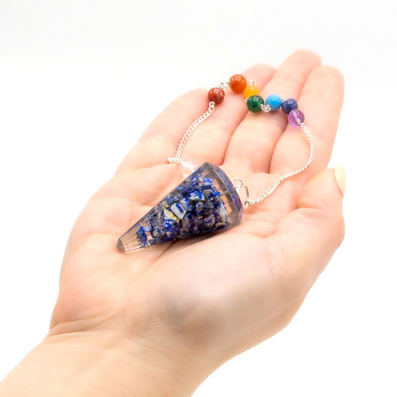 Orgonite Power Chakra Pendulum with Lapis Stone for Energy Balance