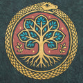 Nomad Sari Stonewashed Cotton T Shirt with Tree of Life Design
