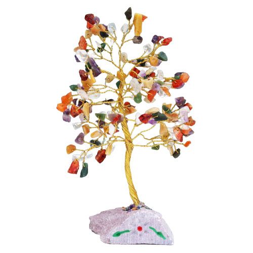 Multi gem Tree with 160 Stone Gemstone Display for Home Decor