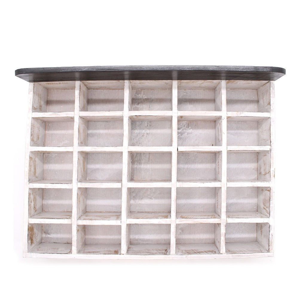 Wooden Compartment Tray with 25 Sections for Home Organisation
