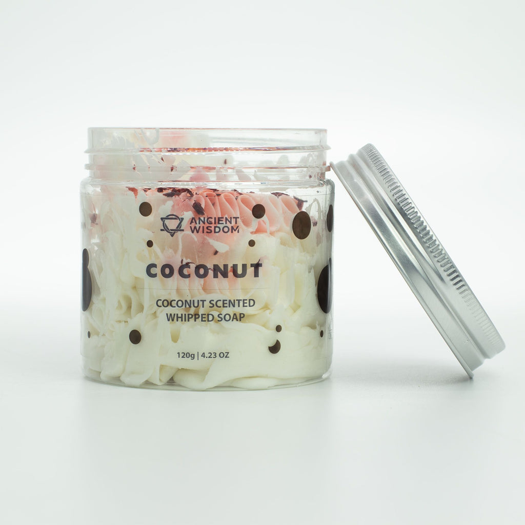 Coconut Whipped Soap 120g with Sweet Coconut Scent and Swirl Design