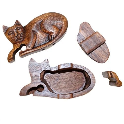 Bali Magic Box Cat Unique Puzzle Box for Special Gifts and Fun