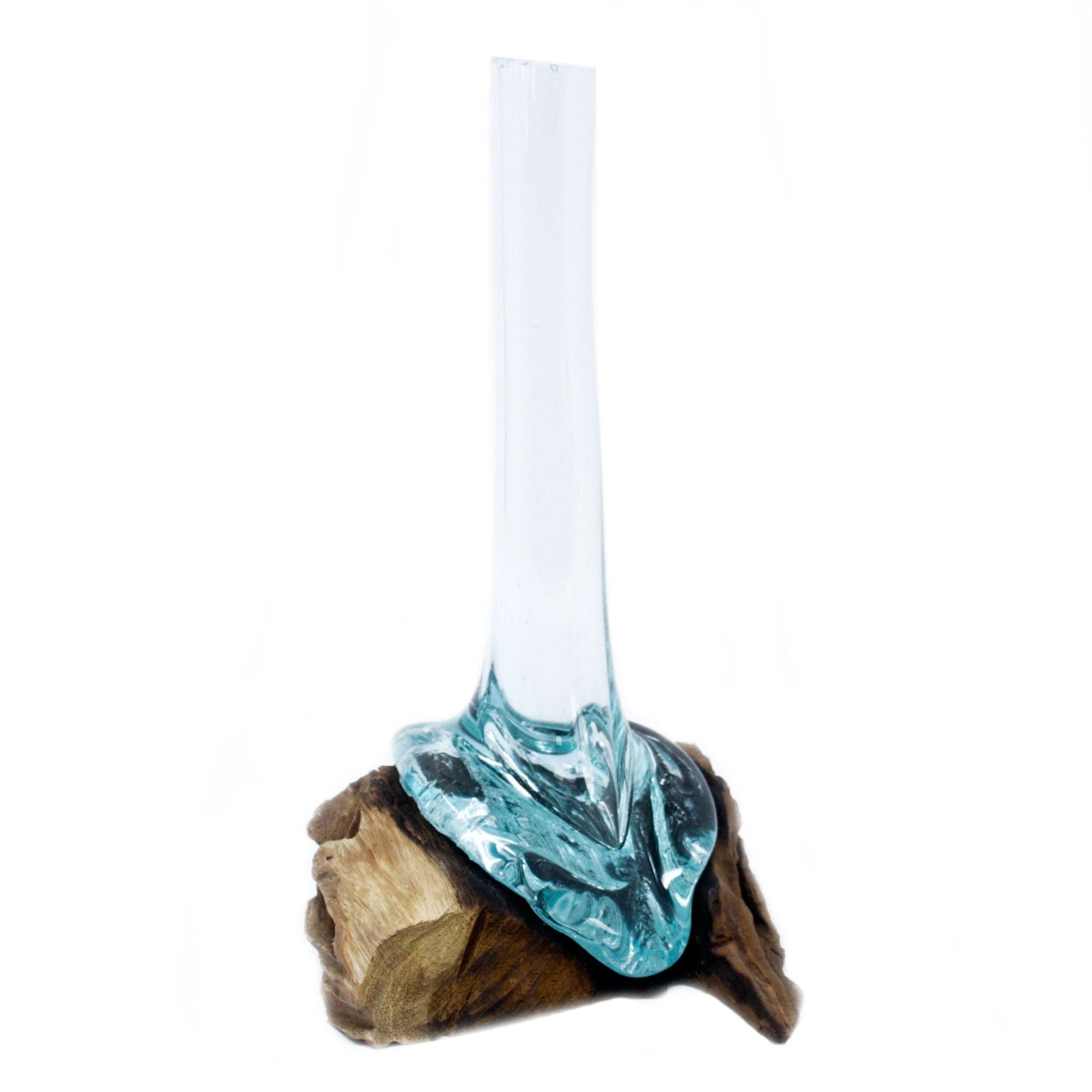 Stunning Molten Glass on Wood Vase for Unique Home Decor