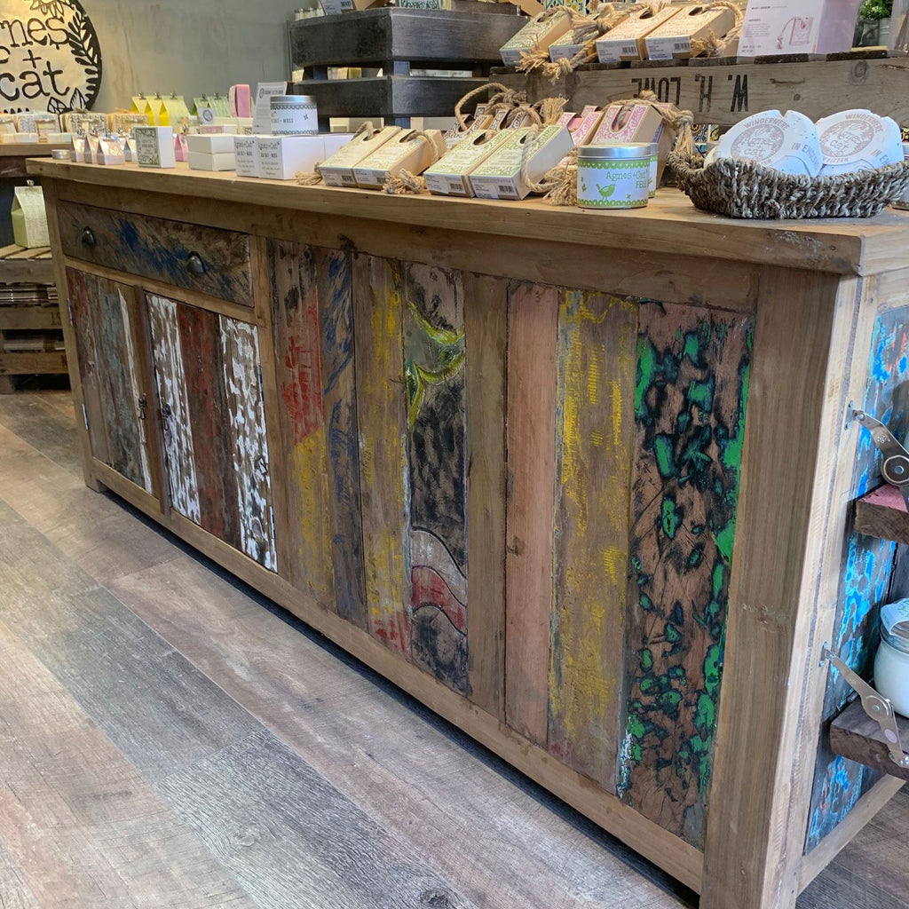 A&C Large Centre Display Table with Storage and Four Shelves