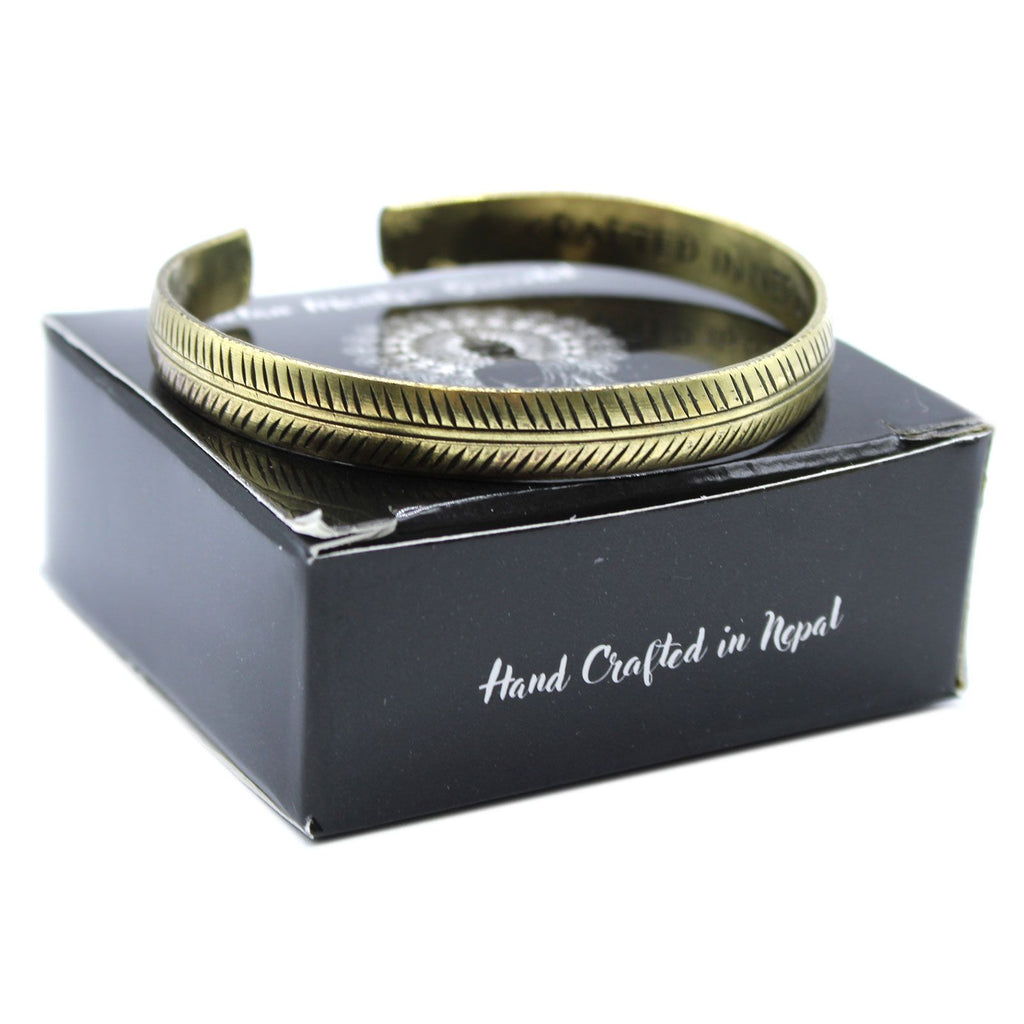 Brass Tibetan Bracelet Slim Tribal Leaf for Unique and Elegant Style