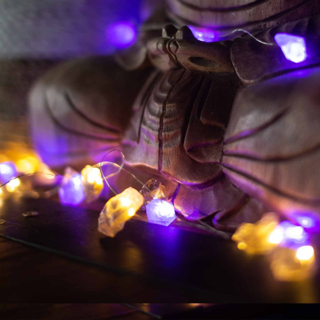 Gemstone Enchantment Lights with Mixed Rocks for Indoor Use