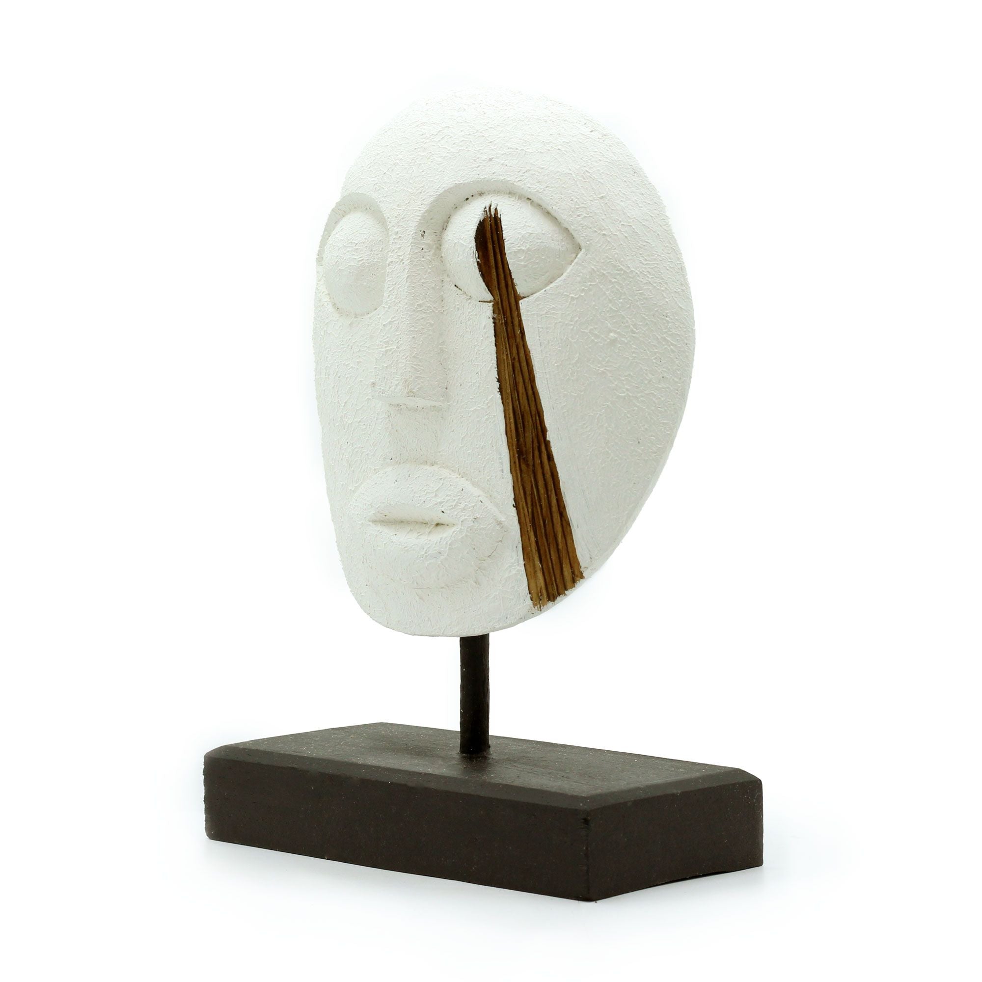 Timor Tribal Decorative Mask in White for Unique Home Decor