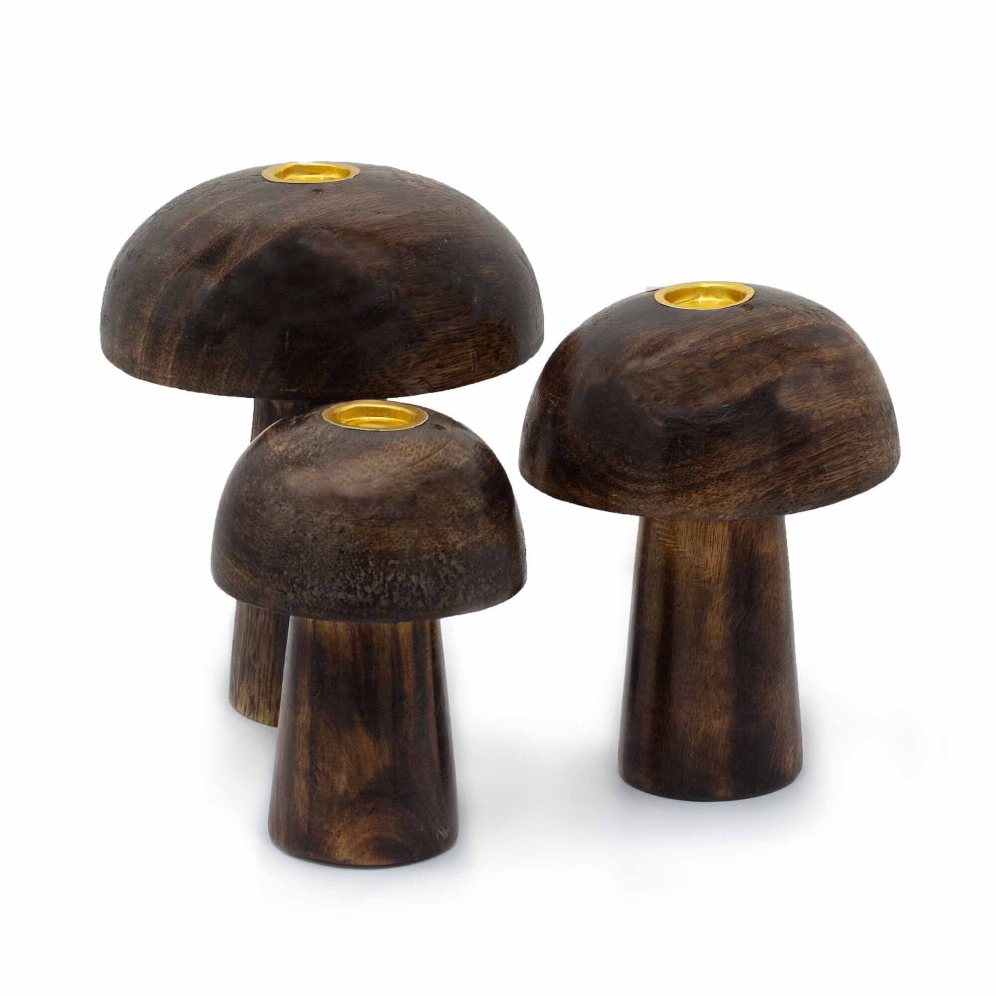 Set of 3 Incense Cone Mushroom Holders for Home Decor