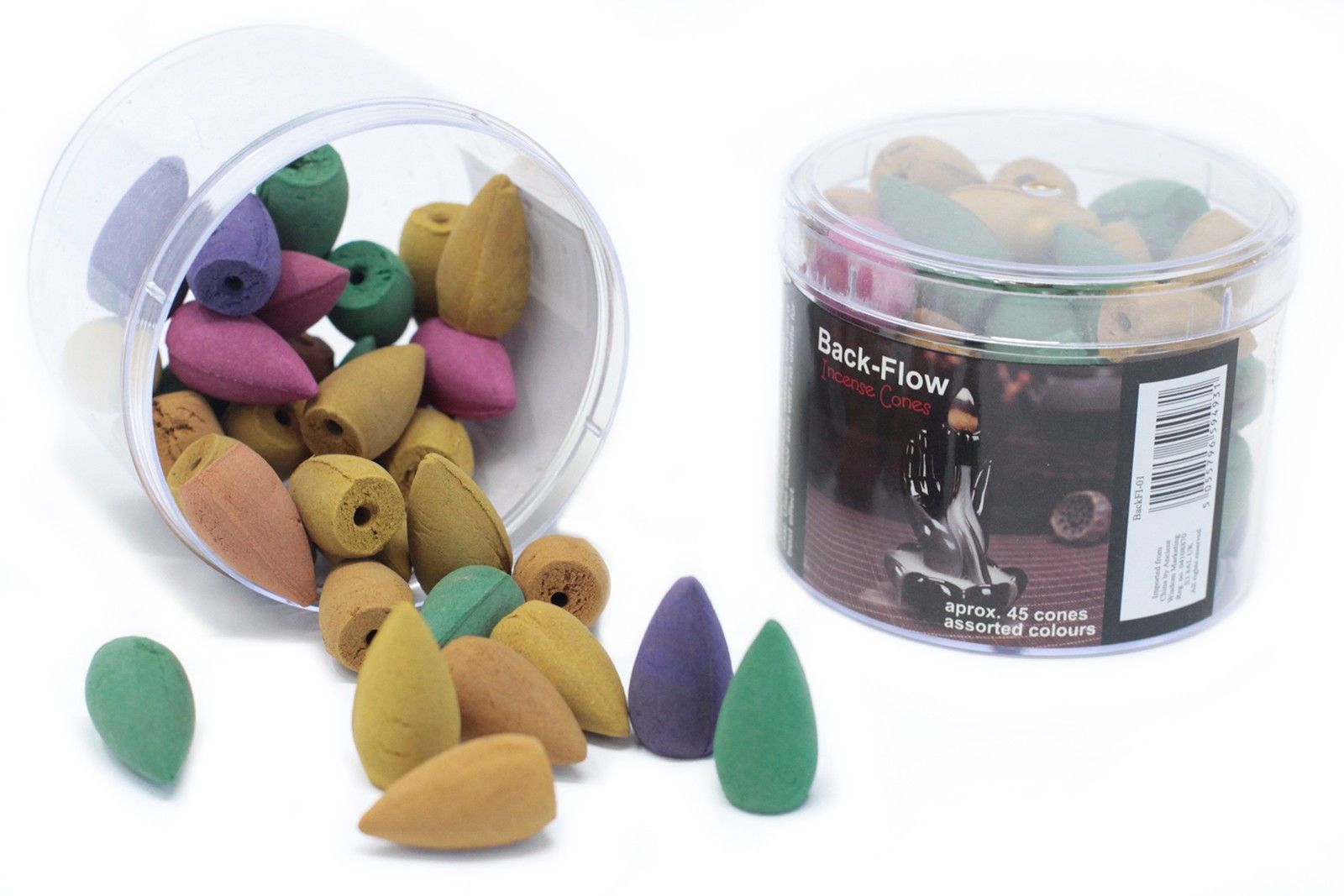 Tub of Assorted Back Flow Incense Cones for Unique Aromatic Effects