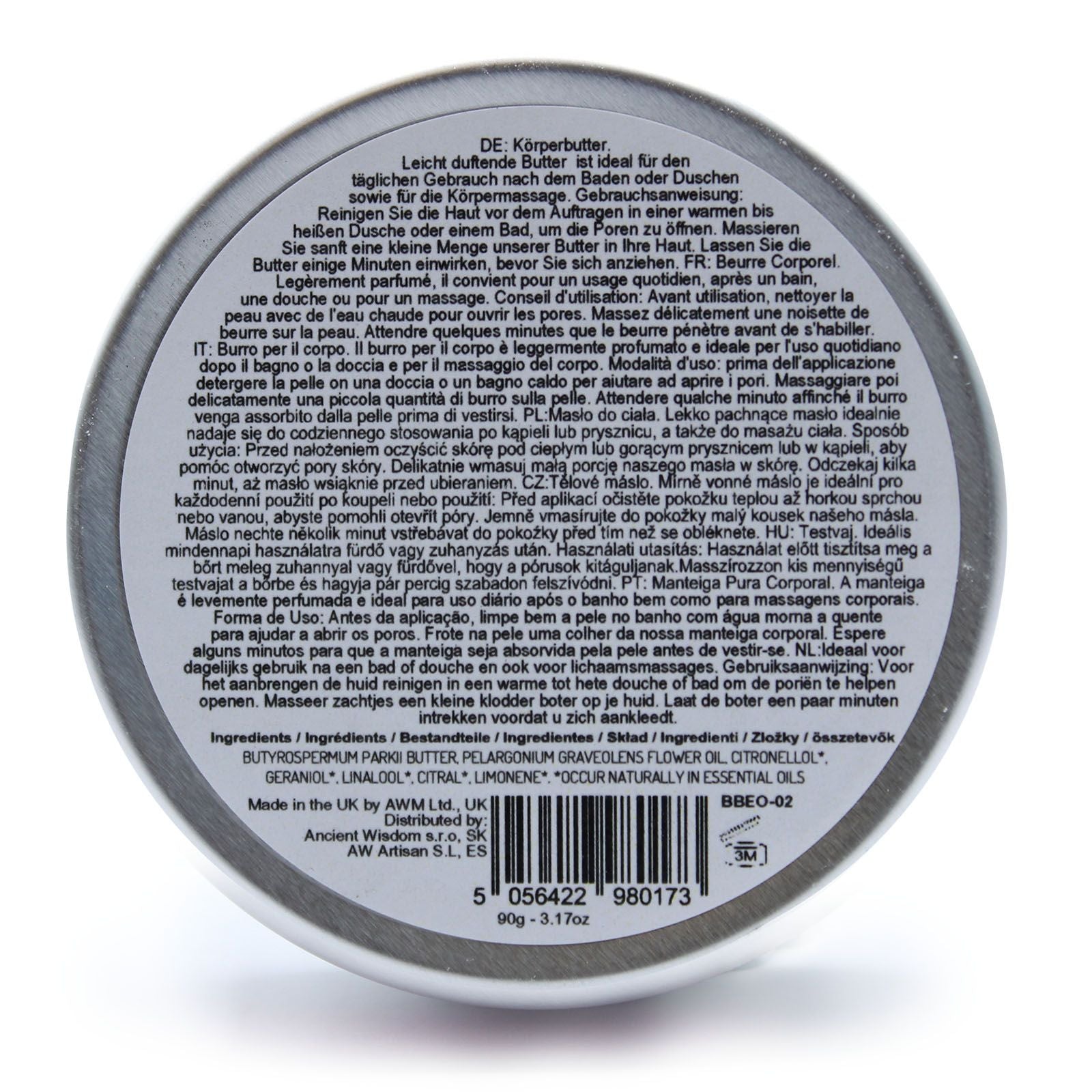 Aromatherapy Shea Body Butter 90g Infused with Geranium Scent