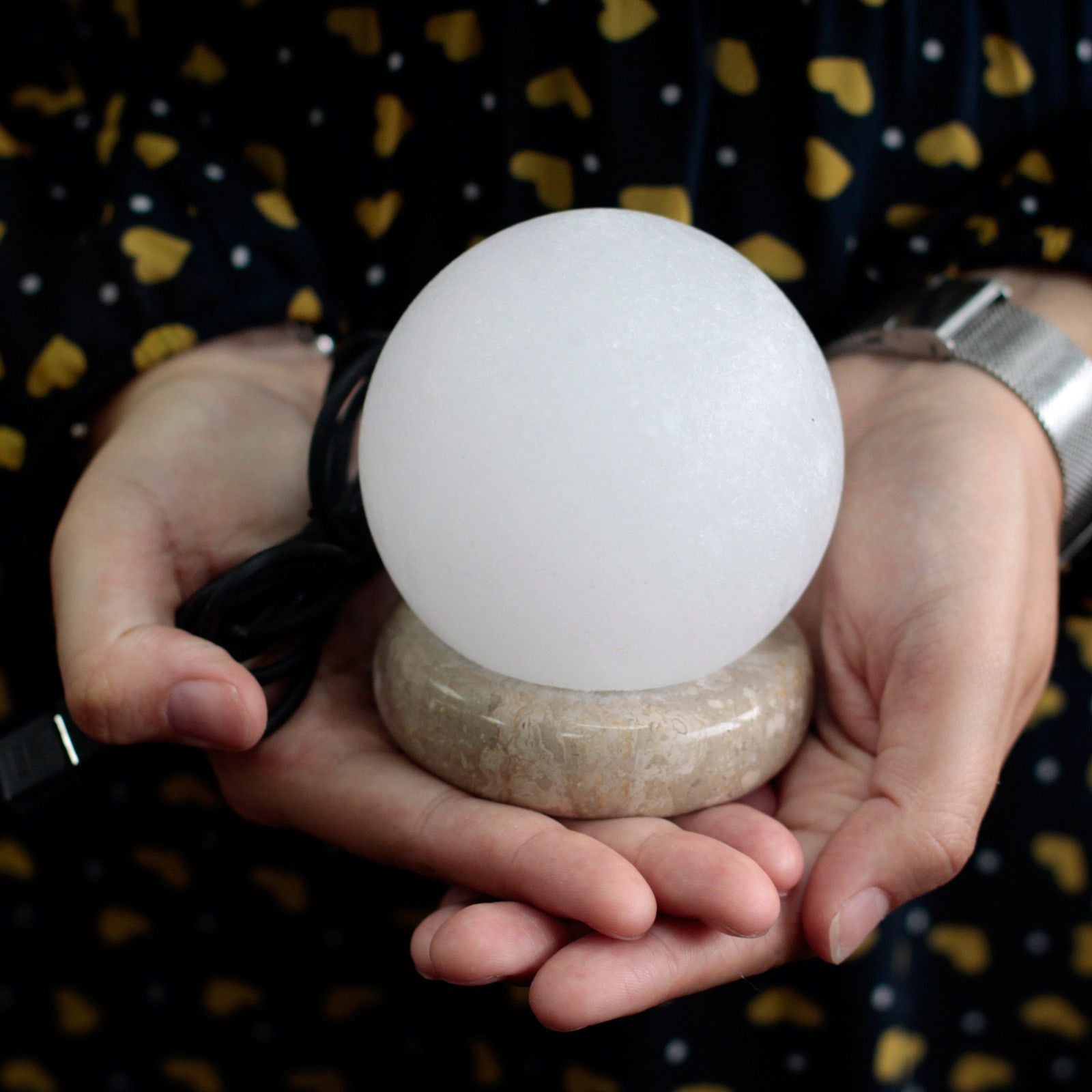 Quality USB Ball White Salt Lamp 9 cm for Home Decor Use